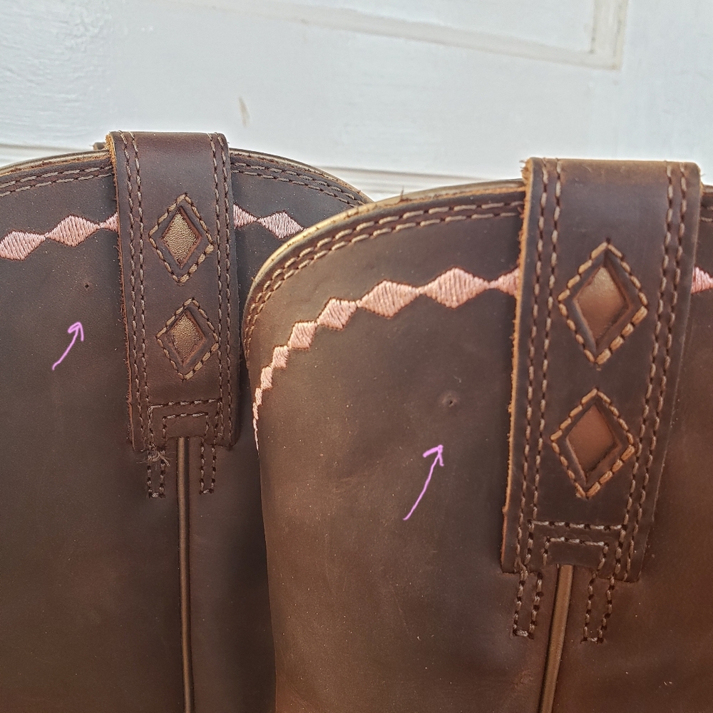 **SOLd*thankyou🌸💕Ariat Unbridled Roper• Leather Cowgirl Boots•Brown Leather - Picture 11 of 16